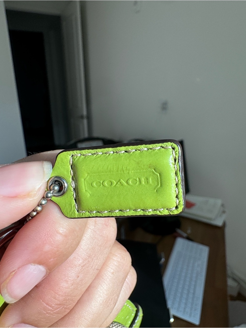Coach Signature Jacquard Shoulder Bag Lime Green Rare Colorway Y2K - Picture 7 of 9
